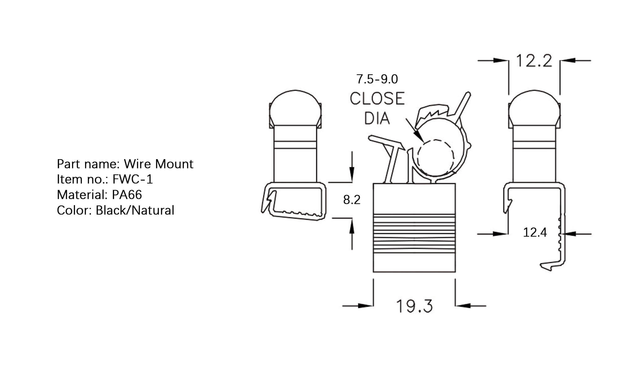 Plastic Wire Mount FWC-1